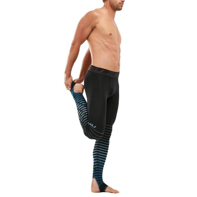 2XU Heren Power Recovery Compression Tights - Zwart/Denim - Maat XL 4 2XU Heren Power Recovery Compression Tights - Zwart/Denim - Maat XL - Afbeelding 2