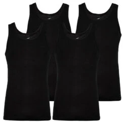 Herenonderhemd Set Van 4 | Naadloze Tanktop | Axis Shirt | Zwart