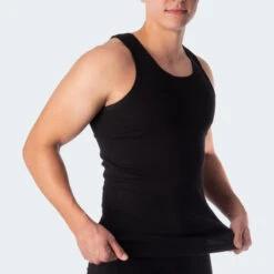 Herenonderhemd Set Van 4 | Naadloze Tanktop | Axis Shirt | Zwart -WarmeK Kleding Winkel herenonderhemd set van 4 naadloze tanktop axis shirt zwart 6