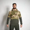 Jachthoodie 500 Camouflage Halftone -WarmeK Kleding Winkel hoodie 500 tweekleurig kaki camouflage