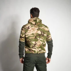 Jachthoodie 500 Camouflage Halftone -WarmeK Kleding Winkel hoodie 500 tweekleurig kaki camouflage 2
