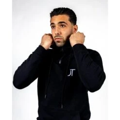 JT Sport Hoodie Met 1/4 Rits | Zwart -WarmeK Kleding Winkel jt sport hoodie met 14 rits zwart 2