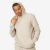 Molton Hoodie Voor Fitness -WarmeK Kleding Winkel lange fitness hoodie voor heren 500 warm vlasbeige