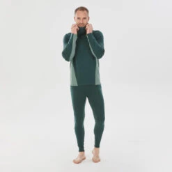 WEDZE Thermoshirt Voor Skiën Heren 900 Merinowol Opstaande Kraag 17 WEDZE Thermoshirt Voor Skiën Heren 900 Merinowol Opstaande Kraag -WarmeK Kleding Winkel merino thermoshirt voor skien heren 900 opstaande kraag dennengroen 2