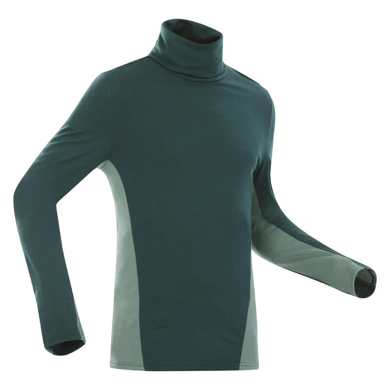 WEDZE Thermoshirt Voor Skiën Heren 900 Merinowol Opstaande Kraag 3 WEDZE Thermoshirt Voor Skiën Heren 900 Merinowol Opstaande Kraag
