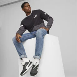 PUMA POWER Colourblock Sweatshirt Met Ronde Hals Voor Heren PUMA -WarmeK Kleding Winkel puma power colourblock sweatshirt met ronde hals voor heren puma 2