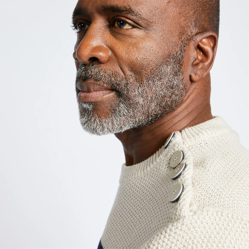 Tribord Schipperstrui Voor Heren Beige Met Blauwe Strepen 7 Tribord Schipperstrui Voor Heren Beige Met Blauwe Strepen - Afbeelding 5