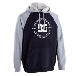 DC SHOES SKATEBOARDHOODIE VOOR HEREN EN DAMES NOVA RAGLANMOUWEN ZWART/GRIJS