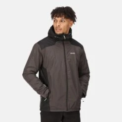 Regatta Thornridge II Heren Hiking Waterdichte Jas - Zwart Grijs -WarmeK Kleding Winkel thornridge ii heren hiking waterdichte jas zwart grijs 4