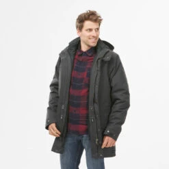 Tweedehands Waterdichte 3-in-1 Herenjas Voor Backpacken TRAVEL 700 15°C Zwart -WarmeK Kleding Winkel tweedehands waterdichte 3 in 1 herenjas voor backpacken travel 700 15c zwart 4