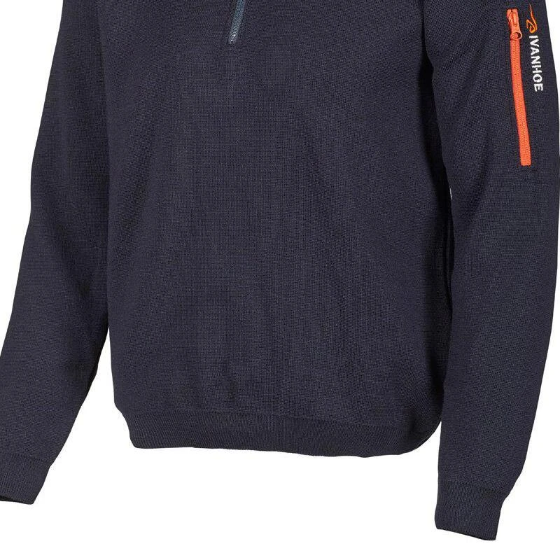 Vest Hadar Half Zip Navy Blue - Fijne Merinowol - Blauw 6 Vest Hadar Half Zip Navy Blue - Fijne Merinowol - Blauw - Afbeelding 4